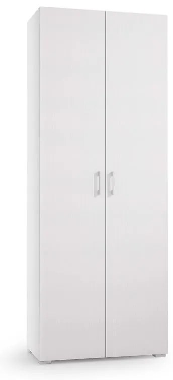 Scarpiera mobile multiuso 2 ante doppia profondità L 73 x H 195 x P 35 cm 21 paia, bianco