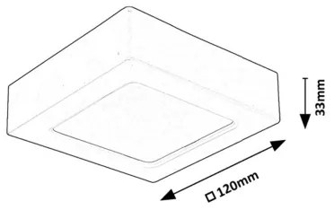 Rabalux 71213 - Plafoniera LED SHAUN LED/7W/230V 12x12 cm nero
