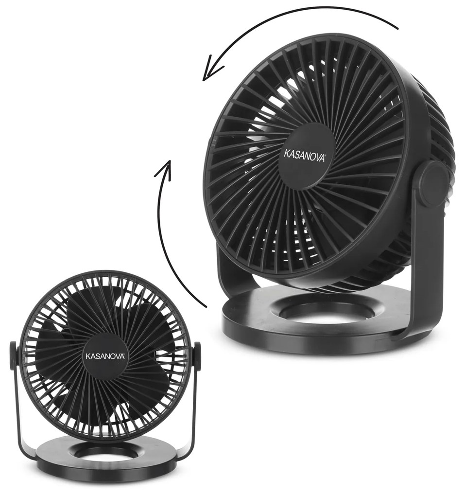 Miniventilatore da tavolo senza fili nero