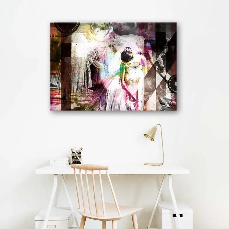 Quadro su tela, Ballerina astratta colorata  Dimensioni 60x40