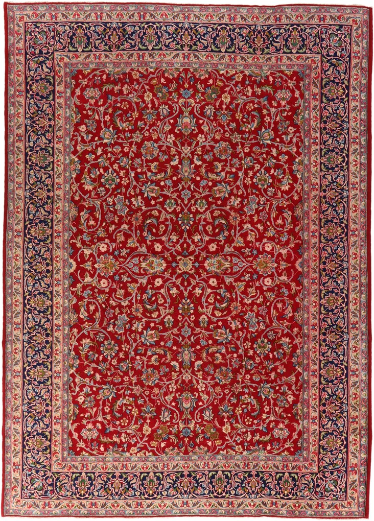 Kashan Tappeto 260 x 350 (Iran) Annodato A Mano