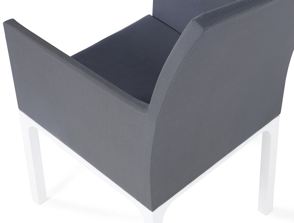 Set di 8 sedie tessuto grigio scuro e bianco BACOLI Beliani