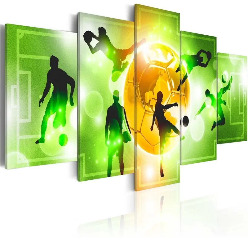 Quadro Amo il calcio  Colore Verde, Dimensioni e Misure 100x50