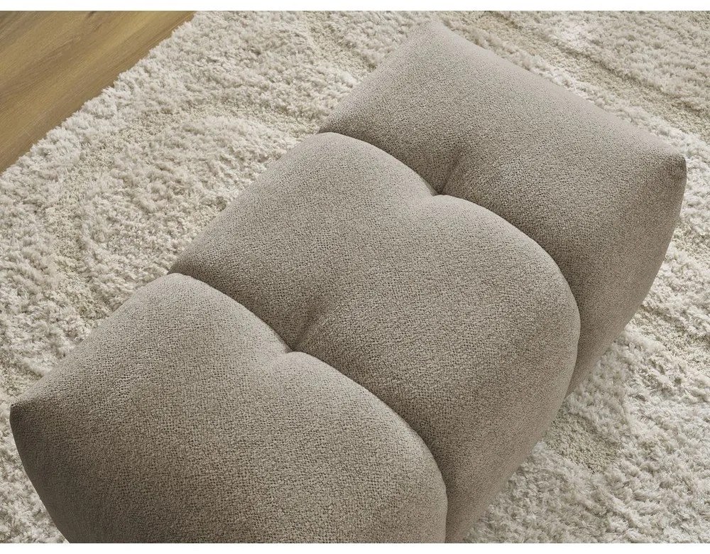 Poggiapiedi beige con rivestimento in ciniglia Roxelane – Bobochic Paris