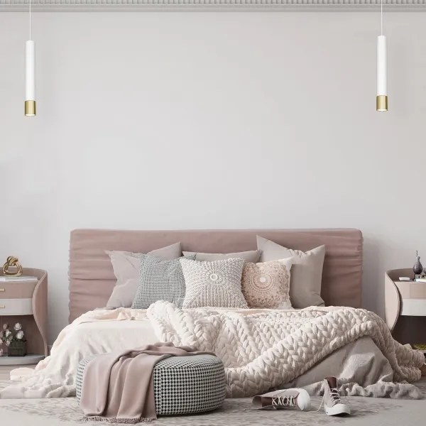 Lampadario su filo NEST 1xGU10/8W/230V bianco/dorato