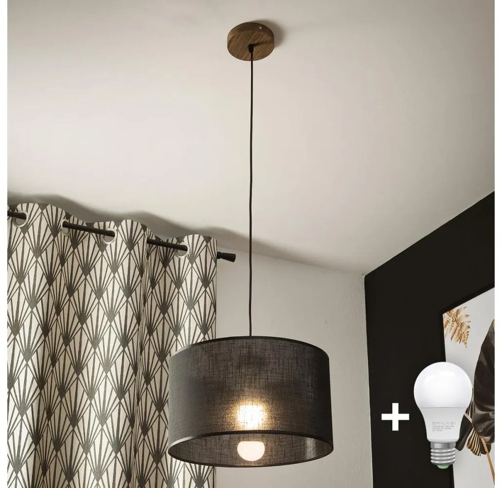 Brilagi - LED Lampadario a cavo ANTHONY 1xE27/60W/230V rovere/noce/nero