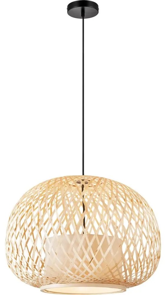 Nordlux - Lampadario a sospensione con filo HISOKA 1xE27/40W/230V nero/bambù