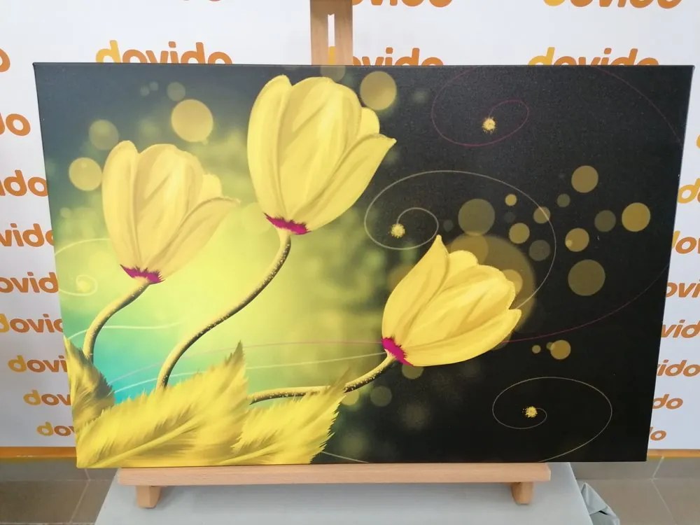 Quadro su tela – Fiori d'oro
