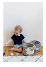 Organizer in cotone grigio Bunny, ø 16 cm - Kindsgut