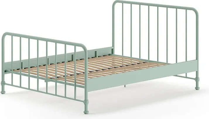 Letto singolo verde in metallo verde con rete 160x200 cm BRONXX - Vipack