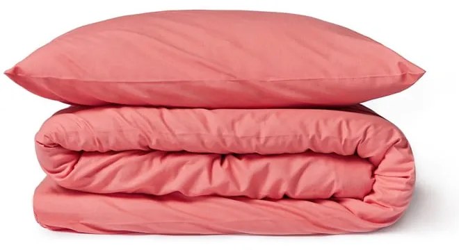 Lenzuola in cotone rosa corallo per letto matrimoniale, 200 x 220 cm - Bonami Selection