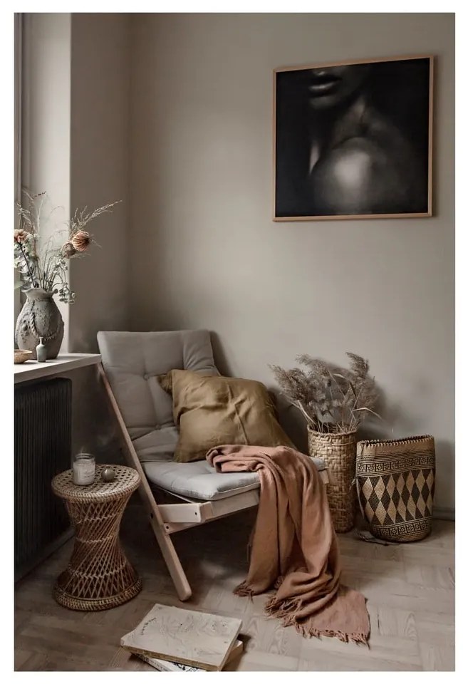 Sedia pieghevole Nero/Lino Beige Boogie - Karup Design