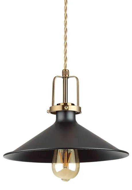 Sospensione Industrial-Minimal Eris-3 Metallo Nero 1 Luce E27