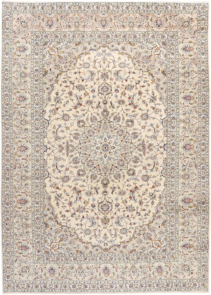 Kashan Tappeto persiano 360x260 Beige (Iran) Annodato A Mano