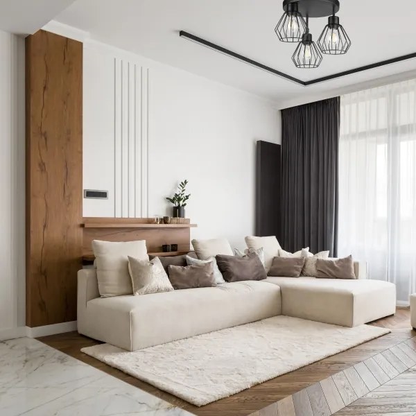 Lampadario a plafone AUDREY 3xE27/60W/230V nero