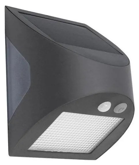 Lampada da parete solare con sensore LED/3W/3,7V 1200 mAh IP54 antracite