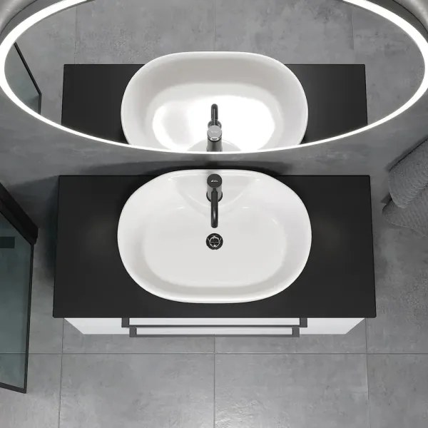 BATH DELUXE 06-060-08-11-00 - Lavabo da appoggio TROMSO 59,5x41 cm ceramica/bianco