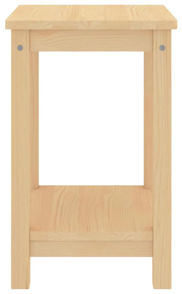 Comodino legno chiaro 35x30x47 cm in legno massello di pino