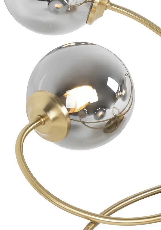 Plafoniera moderna oro 6 luci vetro fumé - Athenas