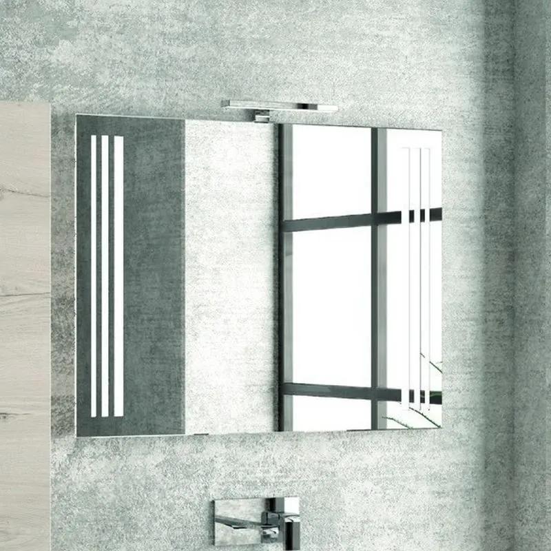 Kamalu - composizione bagno sospesa 100cm mobile specchio e colonna