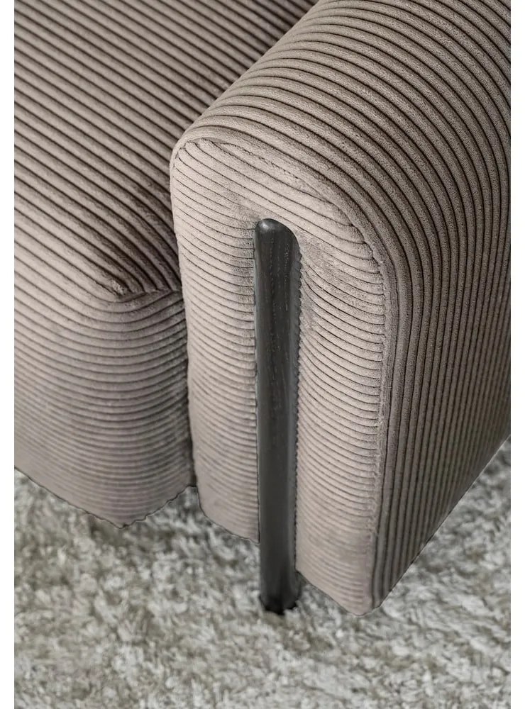 Divano marrone chiaro allungabile/con contenitore e rivestimento in velluto a coste 244 cm Arcadova – ELTAP