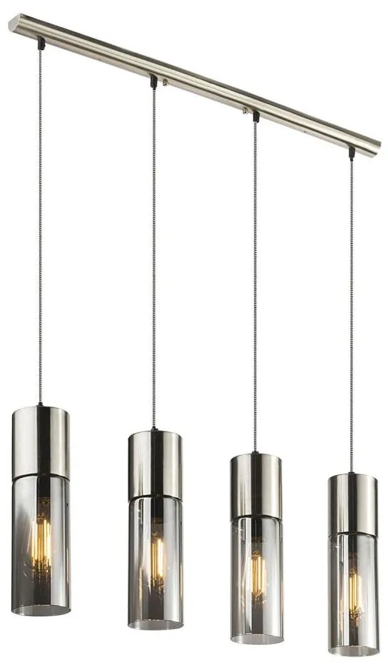 GLOBO 21000-4HN - Lampadario a sospensione con filo ANNIKA 4xE27/25W/230V cromo