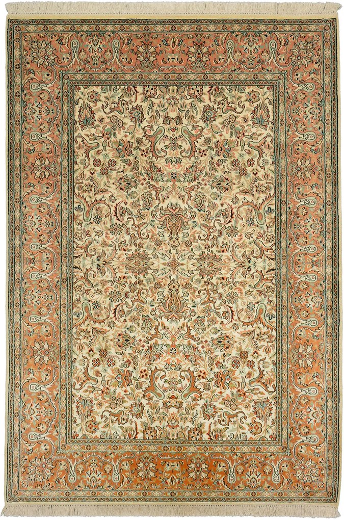 Cashmere Silk Tappeto orientale 190x130 Beige (Indian) Annodato A Mano