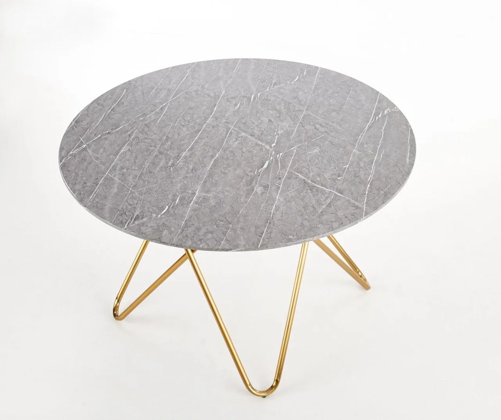 Tavolo effetto marmo grigio Bonello - d120xh76 cm