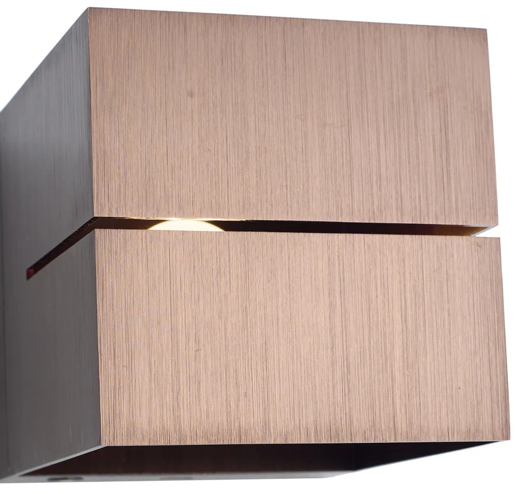 Lampada da parete moderna bronzo scuro con LED e dimmer touch ricaricabile - Joris Groove