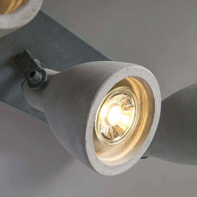 Faretto industriale grigio cemento 3 luci - Creto