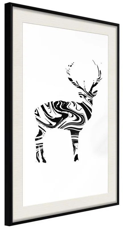 Poster  Marble Stag  Cornice Quadri Cornice nera con pass-partout, Larghezza x Altezza Home decor 20x30