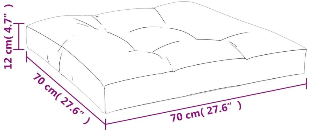 Cuscino per Pallet a Quadri Grigi 70x70x12 cm in Tessuto