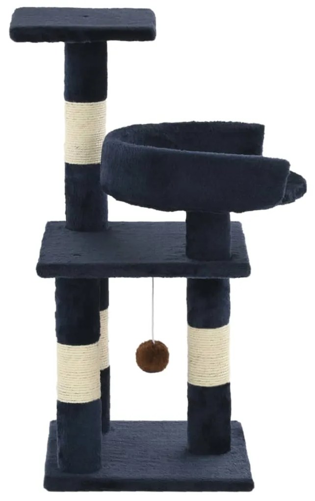 Albero per gatti con tiragraffi in sisal 65 cm blu