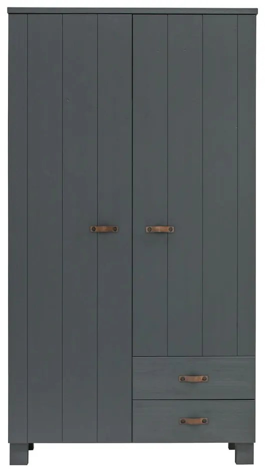 Armadio in pino grigio scuro 111x202 cm Dennis - WOOOD