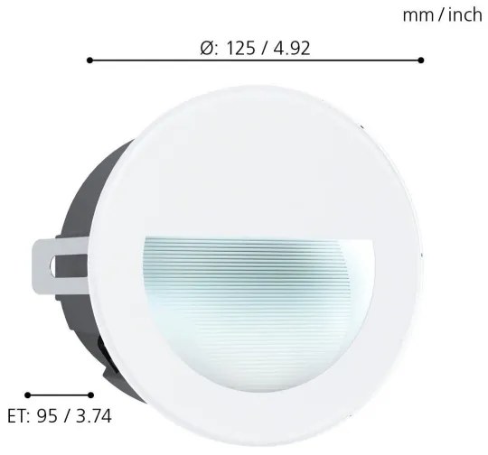 Eglo 99577 - Lampada LED da incasso da esterno ARACENA LED/2,5W/230V IP65 bianca