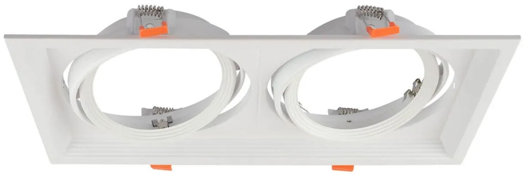 Faro da Incasso Orientabile Bianco - 2 lampade AR111 Foro 315x163mm