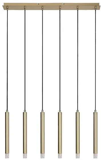 Rabalux 72363 - Lampadario a sospensione con filo RAMIRA 6xG9/5W/230V oro