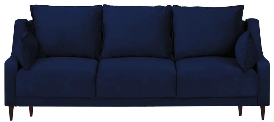 Divano letto in velluto blu con contenitore, 215 cm Freesia - Mazzini Sofas