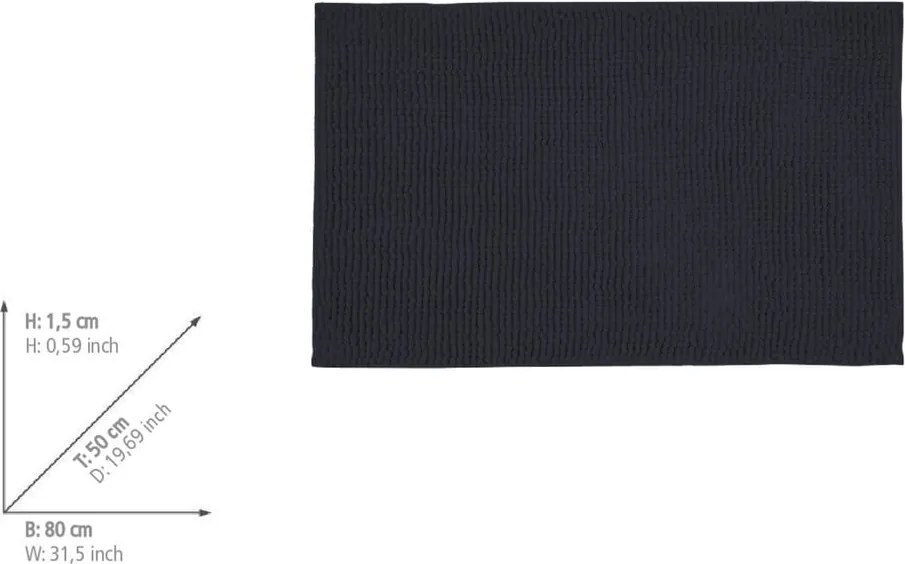 Tappetino per il bagno blu scuro in tessuto 50x80 cm Chenille – Allstar