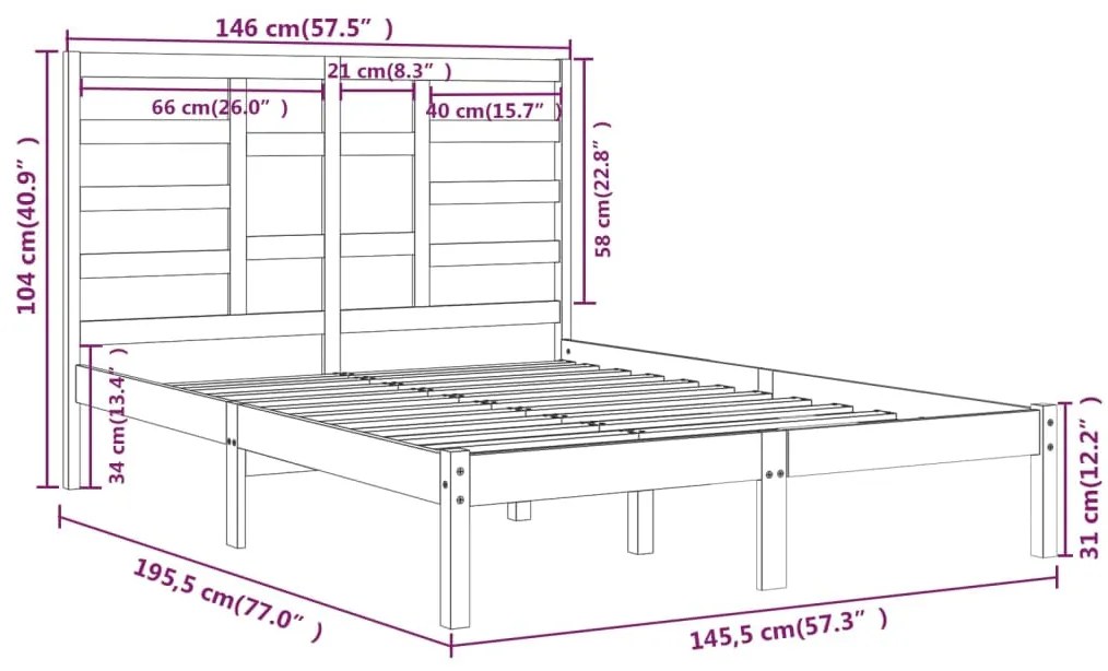 Giroletto Grigio in Legno Massello 140x190 cm