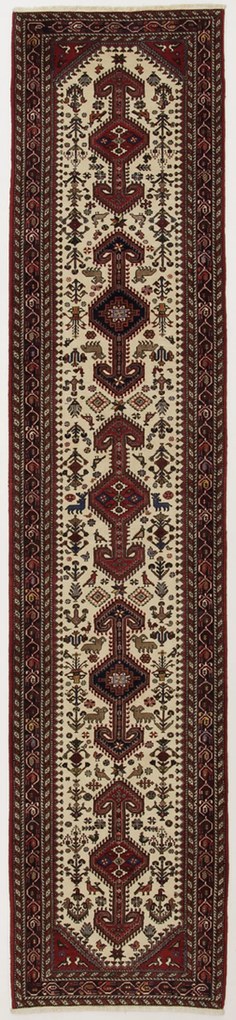 Nasrabad Tappeto 90x390 (Iran) Annodato A Mano