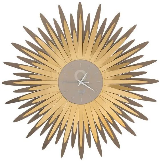 Orologio da parete a forma di ampia raggiera sting bronzo e oro tra...