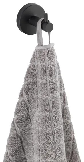 WENKO 24232100-Gancio BOSIO BLACK 5,5x5,5 cm in acciaio inossidabile/argento