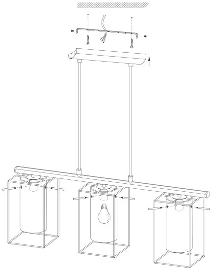 Eglo 49496 - Lampadario LONCINO 3xE27/60W/230V