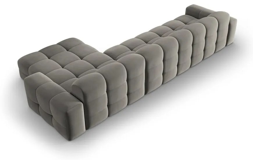 Divano angolare in velluto grigio (angolo destro) Kendal - Micadoni Home