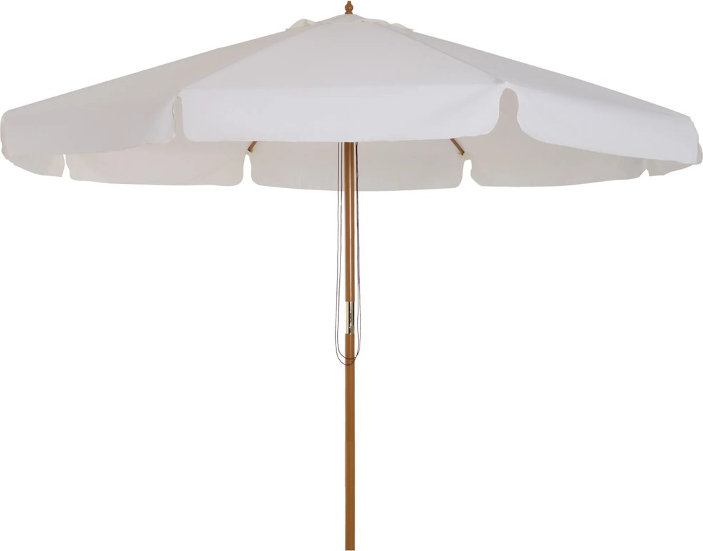 Ombrellone da Giardino con Doppio Tettuccio Ø325x250 cm in Legno di Bambù e Poliestere Crema...