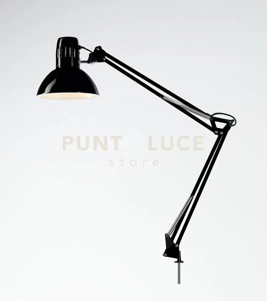 Lampada da tavolo in metallo colore nero orientabile attacco e27 d....