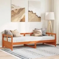 Dormeuse con Materasso Marrone 90x200 cm Legno Massello di Pino 3321052