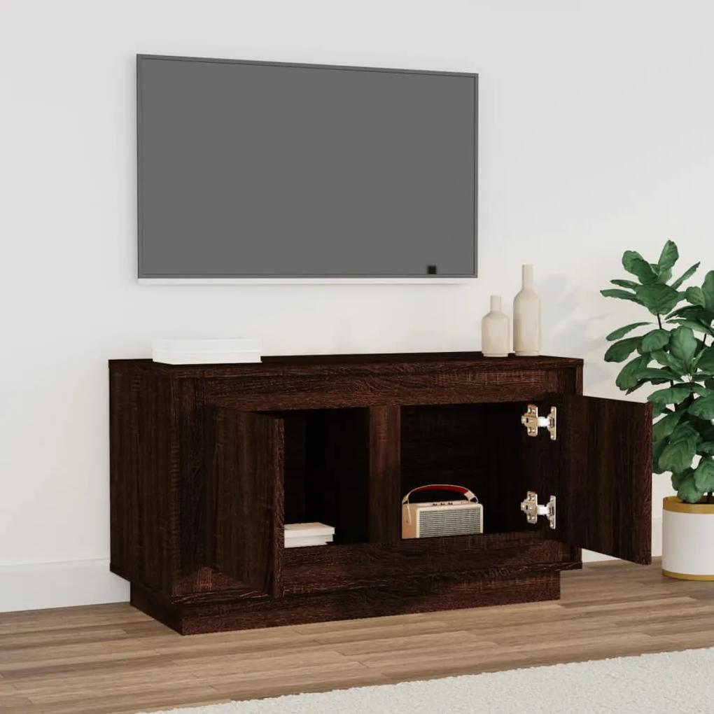 Mobile porta tv rovere marrone 80x35x45 cm in legno multistrato