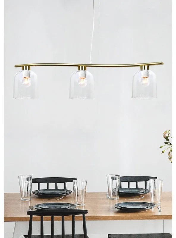 Lampadario Neoclassico Candice ottone paralume bianco 3x E27 NOVECENTO